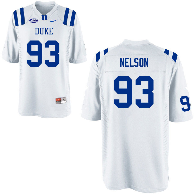 Men #93 Anthony Nelson Duke Blue Devils College Football Jerseys Sale-White - Click Image to Close